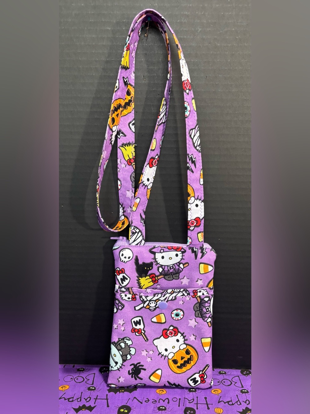 Halloween Cute Love That Hello Kitty Handmade Crossbody Phone Pouch